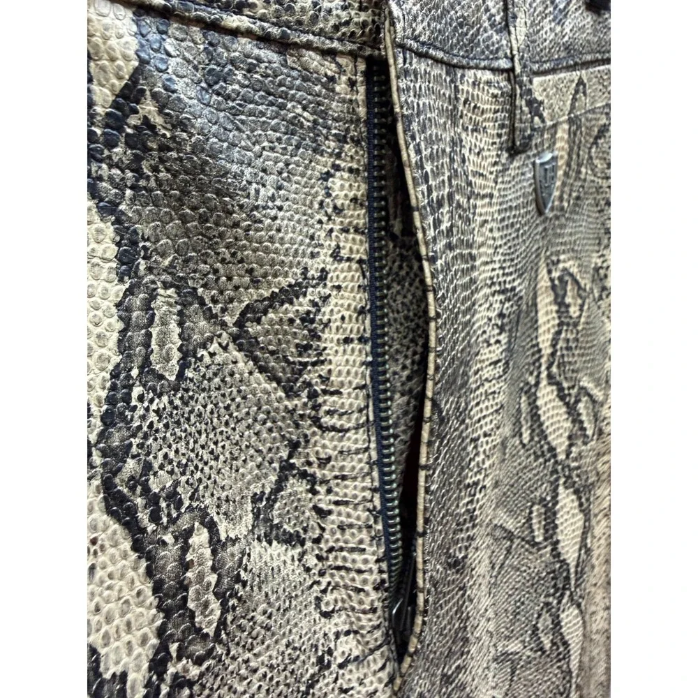 Vintage Y2k Harley-Davidson Genuine Leather Snakeskin Pants Womens Size 29 x 34